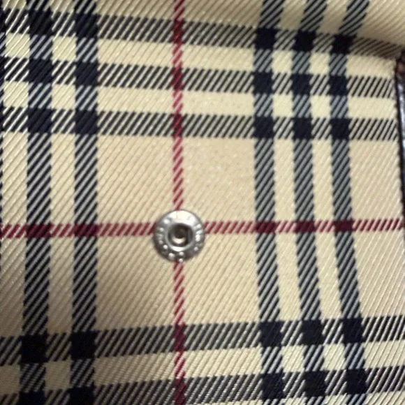 Burberry Tan and Brown Checkered Card Holder wallet like NEW